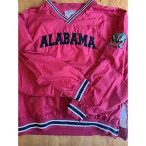 Genuine Stuff Alabama Crimson Tide Windbreaker Red V-Neck Pullover Mens XL 569